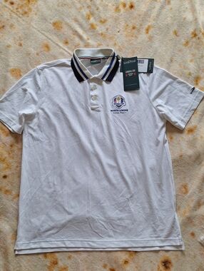 NWT Chervo Ryder Cup 2023 Marco Simone Polo Shirt Mens XL White Golf Italy Tech